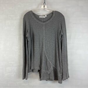 WILT Women’s Gray Asymmetrical Long Sleeve Cotton‎ Top Size M Made in USA